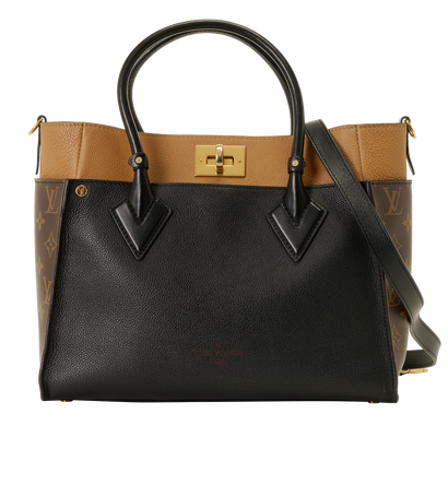 On My Side, &pound;1,800, Handbags, Black/Brown, Canvas/Leather, Front view